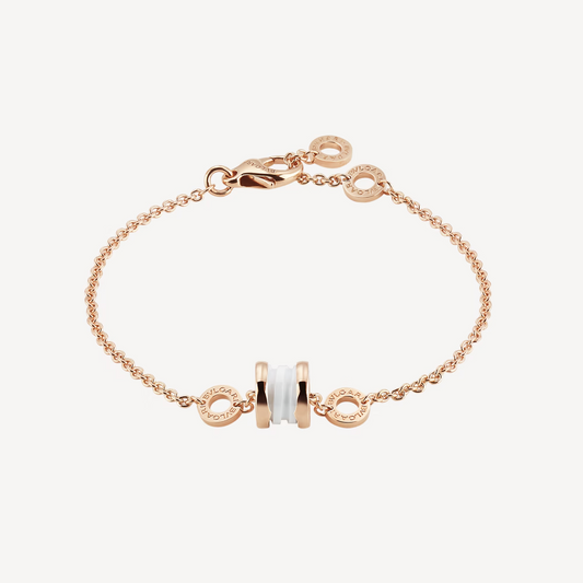 [LUXORA]ZERO 1 SOFT PINK GOLD AND WHITE CERAMIC BRACELET
