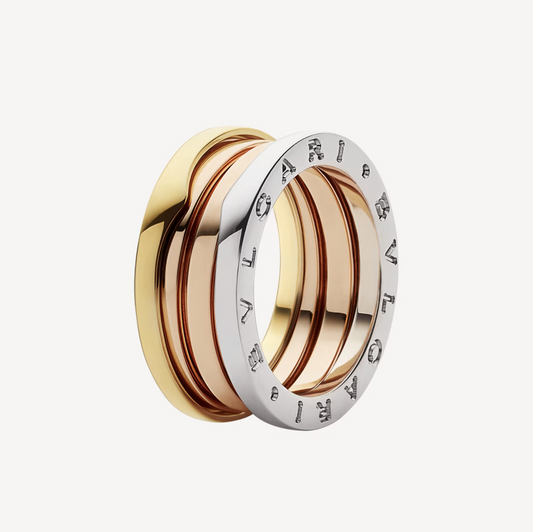 [LUXORA]ZERO 1 THREE-BAND ROSE WHITE AND YELLOW RING