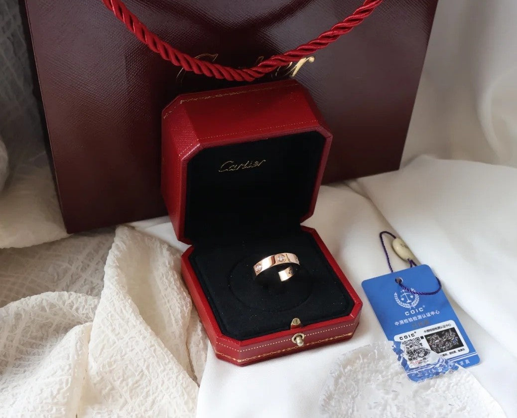 [LUXORA]LOVE RING 5.5MM 6 DIAMONDS PINK GOLD