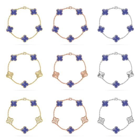 [LUXORA]CLOVER 5 MOTIF BLUE VEINS BRACELET COLLECTION