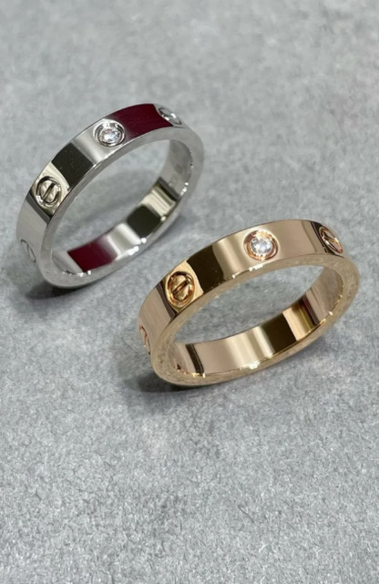 [LUXORA]LOVE RING 4MM 1 DIAMOND SILVER