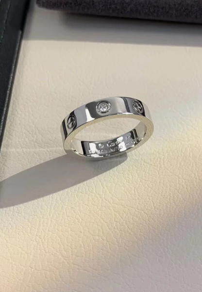 [LUXORA]LOVE RING 4MM 1 DIAMOND SILVER