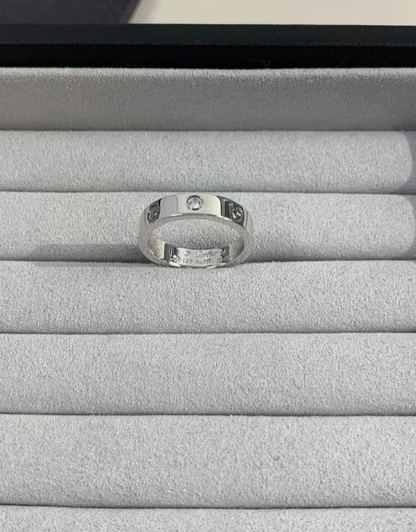 [LUXORA]LOVE RING 4MM 1 DIAMOND SILVER