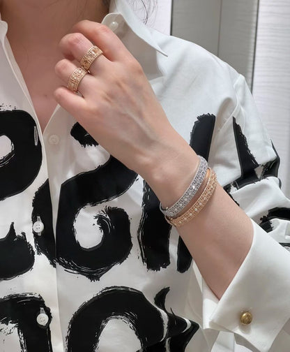 [LUXORA]2026 WOVEN-PATTERN BRACELET SET WITH FULL DIAMOND INLAY THREE-COLORS