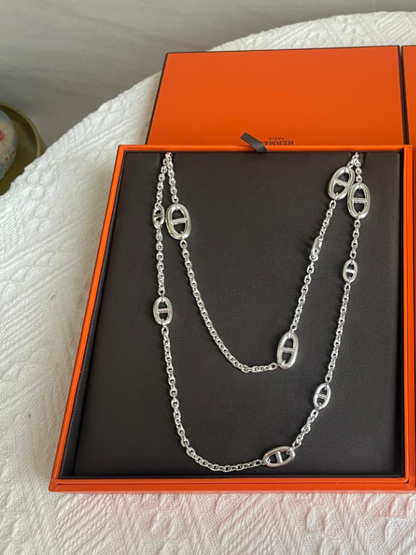 [LUXORA]Classic Silver Sweater Chain