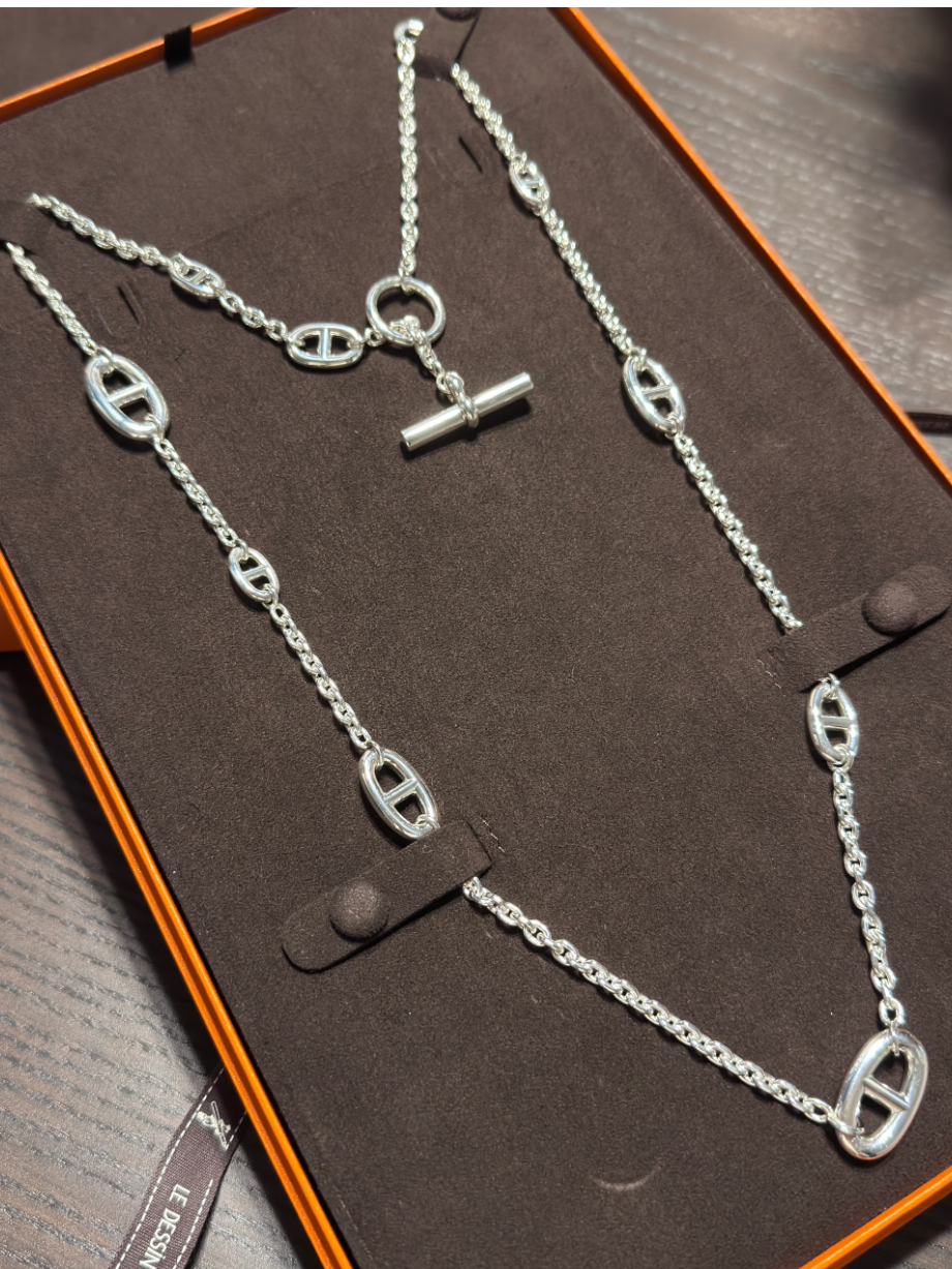 [LUXORA]Classic Silver Sweater Chain