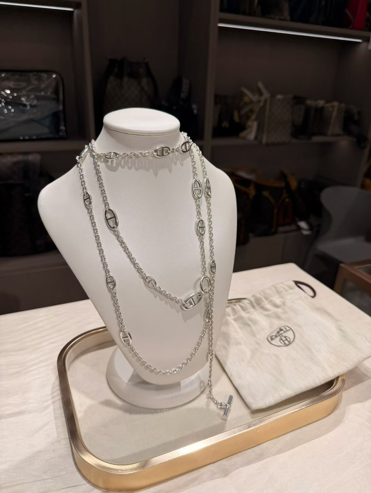 [LUXORA]Classic Silver Sweater Chain