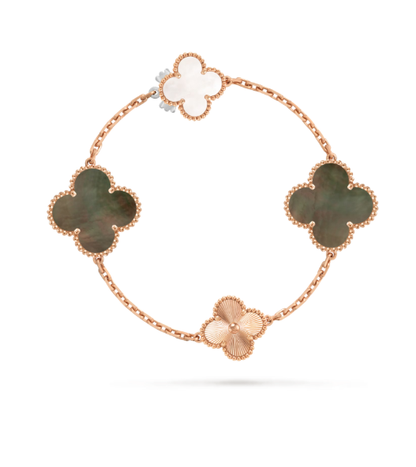 [LUXORA]DETACHABLE CLOVER 15(11+4) FLOWER SILVER NECKLACE SET