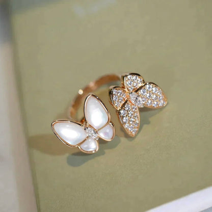 [LUXORA]TWIN BUTTERFLY DIAMOND MOP RING