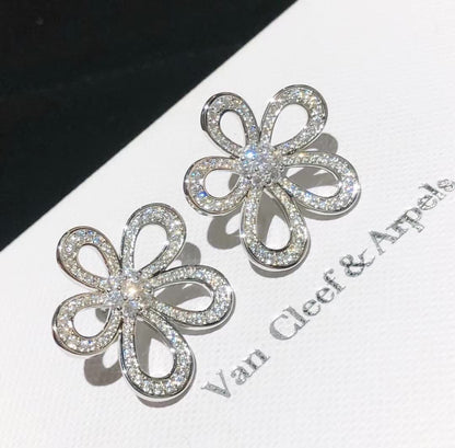 [LUXORA]FLOWERLACE EARRINGS FULL DIAMONDS