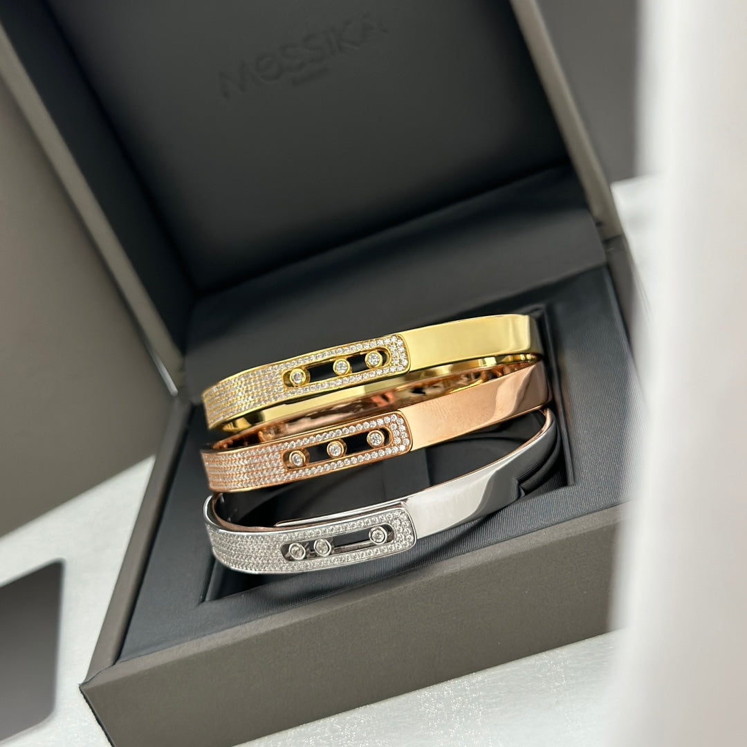 [LUXORA]Move Noa Rose Gold Pavé Diamond Bangle Bracelet