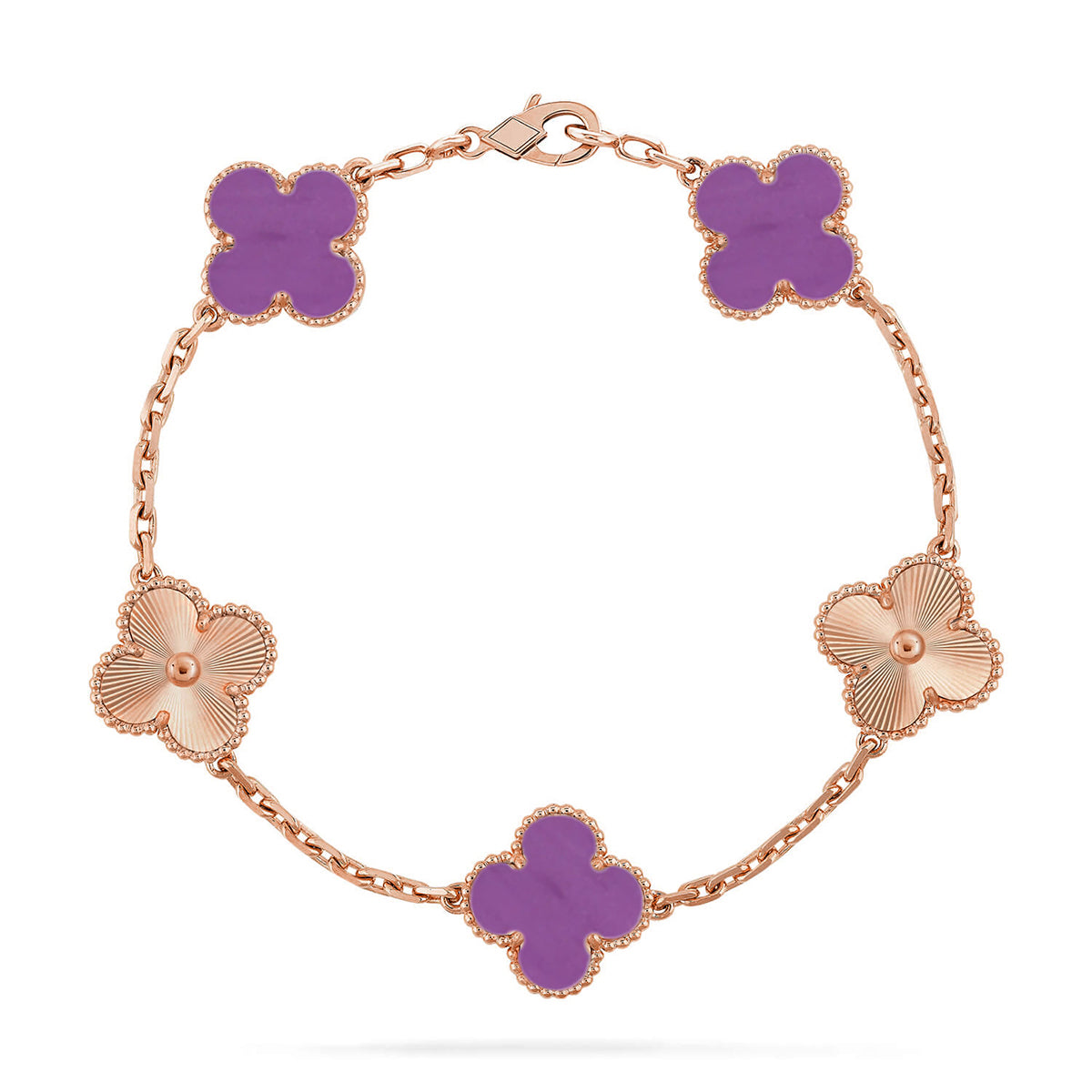 [LUXORA] CLOVER 5 MOTIF VIOLET BRACELET COLLECTION