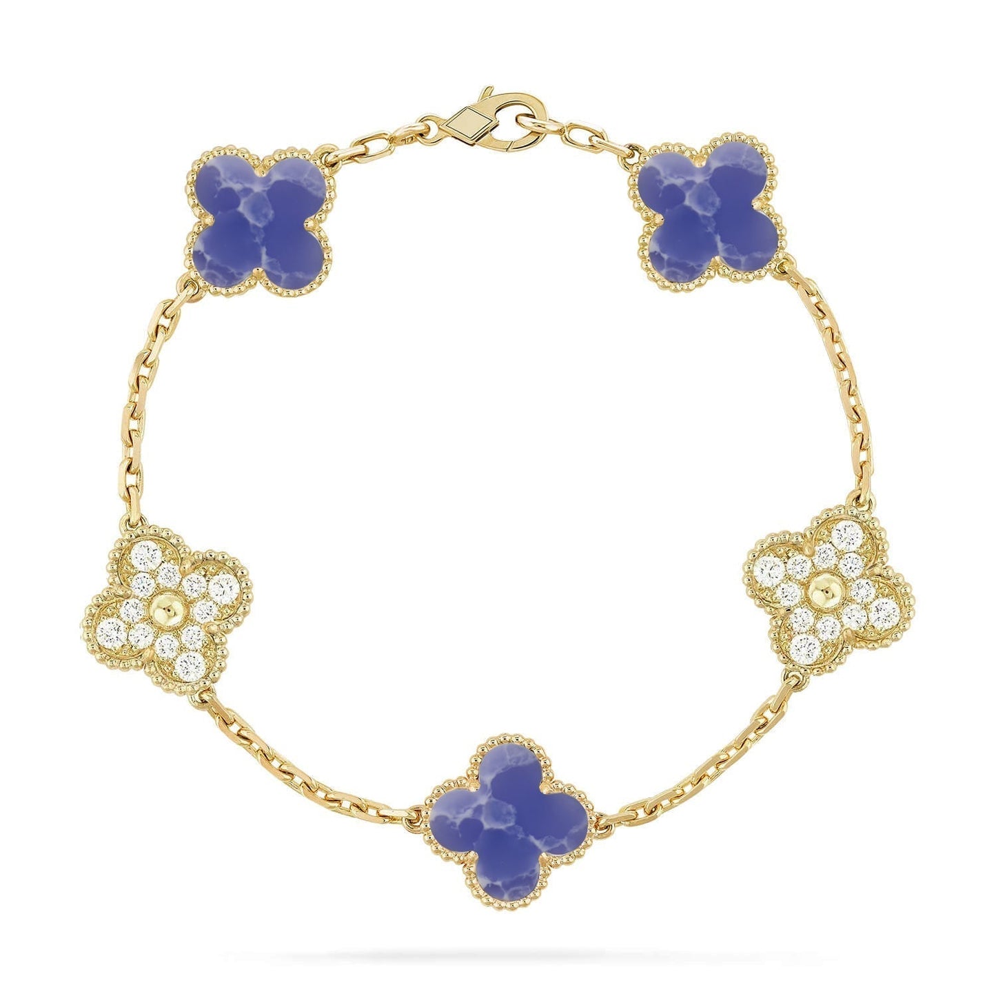 [LUXORA]CLOVER 5 MOTIF BLUE VEINS BRACELET COLLECTION