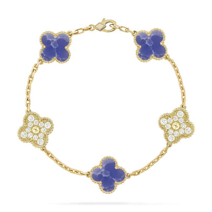 [LUXORA]CLOVER 5 MOTIF BLUE VEINS BRACELET COLLECTION