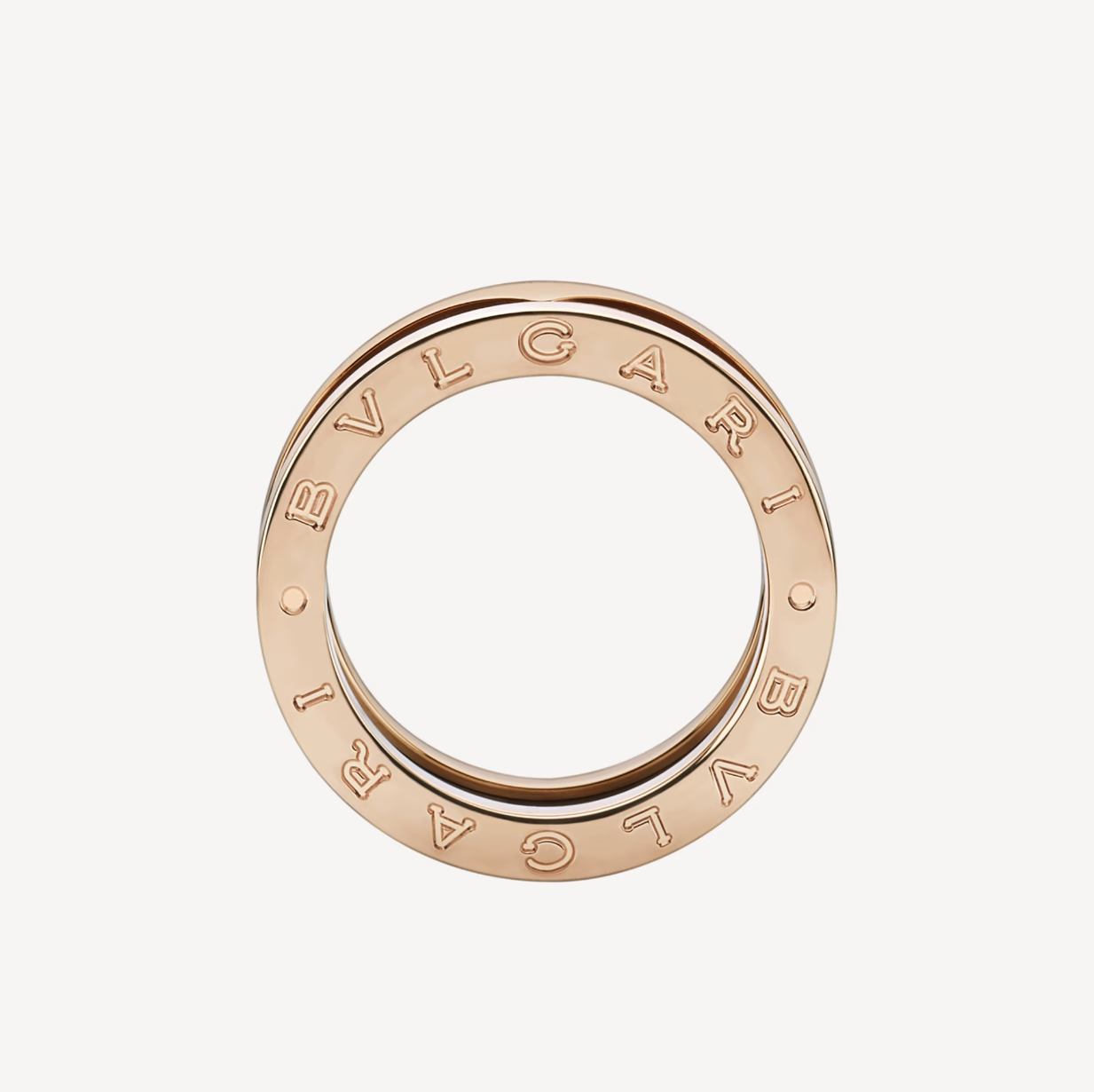 [LUXORA]ZERO 1 TWO-BAND LOOPS AND BLACK CERAMIC PINK GOLD RING