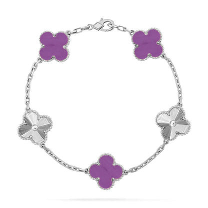 [LUXORA] CLOVER 5 MOTIF VIOLET BRACELET COLLECTION