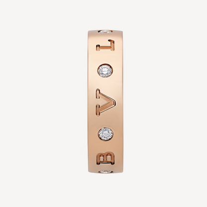 [LUXORA]ZERO 1 ESSENTIAL PINK GOLD BAND WITH DIAMONDS RING