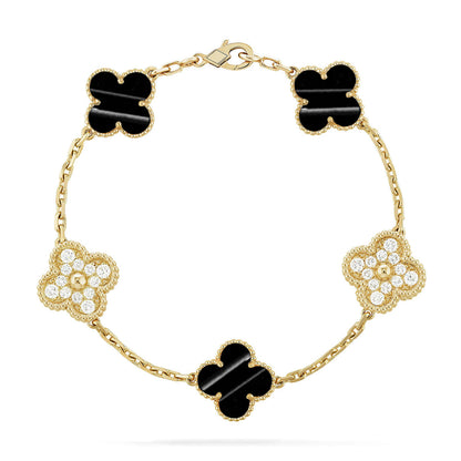 [LUXORA] CLOVER 5 MOTIF PULSAR STONE BRACELET COLLECTION