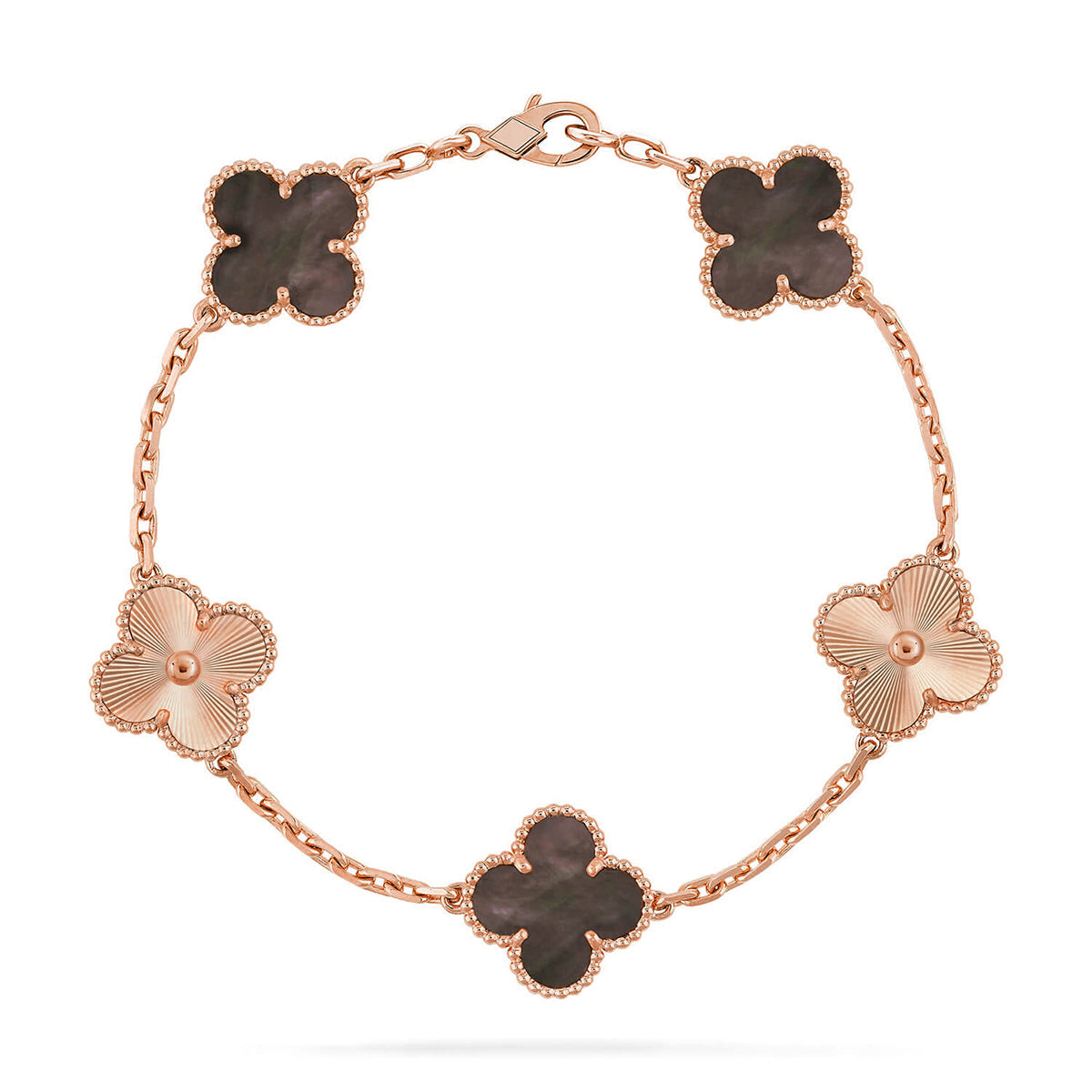 [LUXORA] CLOVER 5 MOTIF GRAY MOP BRACELET COLLECTION