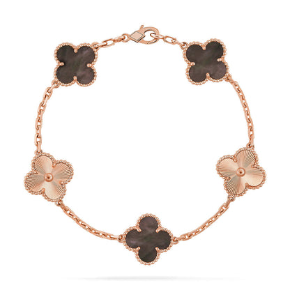 [LUXORA] CLOVER 5 MOTIF GRAY MOP BRACELET COLLECTION