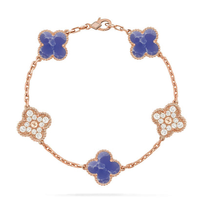 [LUXORA]CLOVER 5 MOTIF BLUE VEINS BRACELET COLLECTION