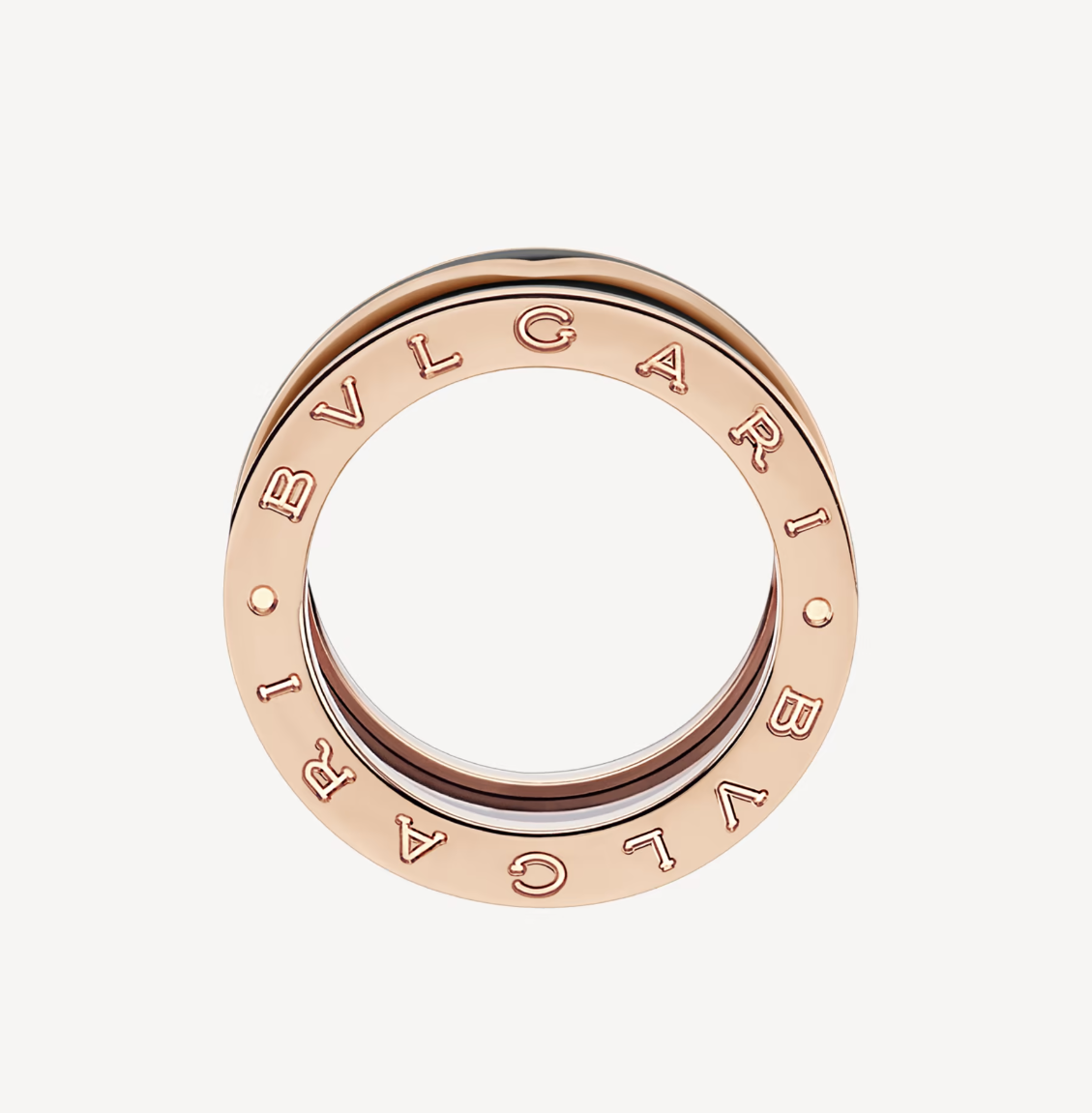 [LUXORA]ZERO 1 TWO-BAND WITH MATTE BLACK CERAMIC PINK GOLD RING