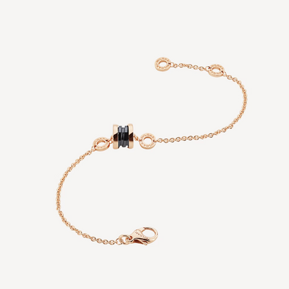 [LUXORA]ZERO 1 SOFT PINK GOLD AND BLACK CERAMIC BRACELET