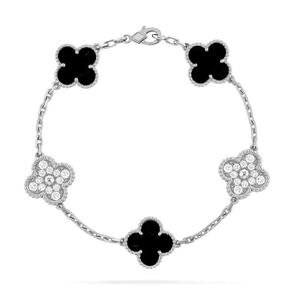 [LUXORA] CLOVER 5 MOTIF ONYXS BRACELET COLLECTION