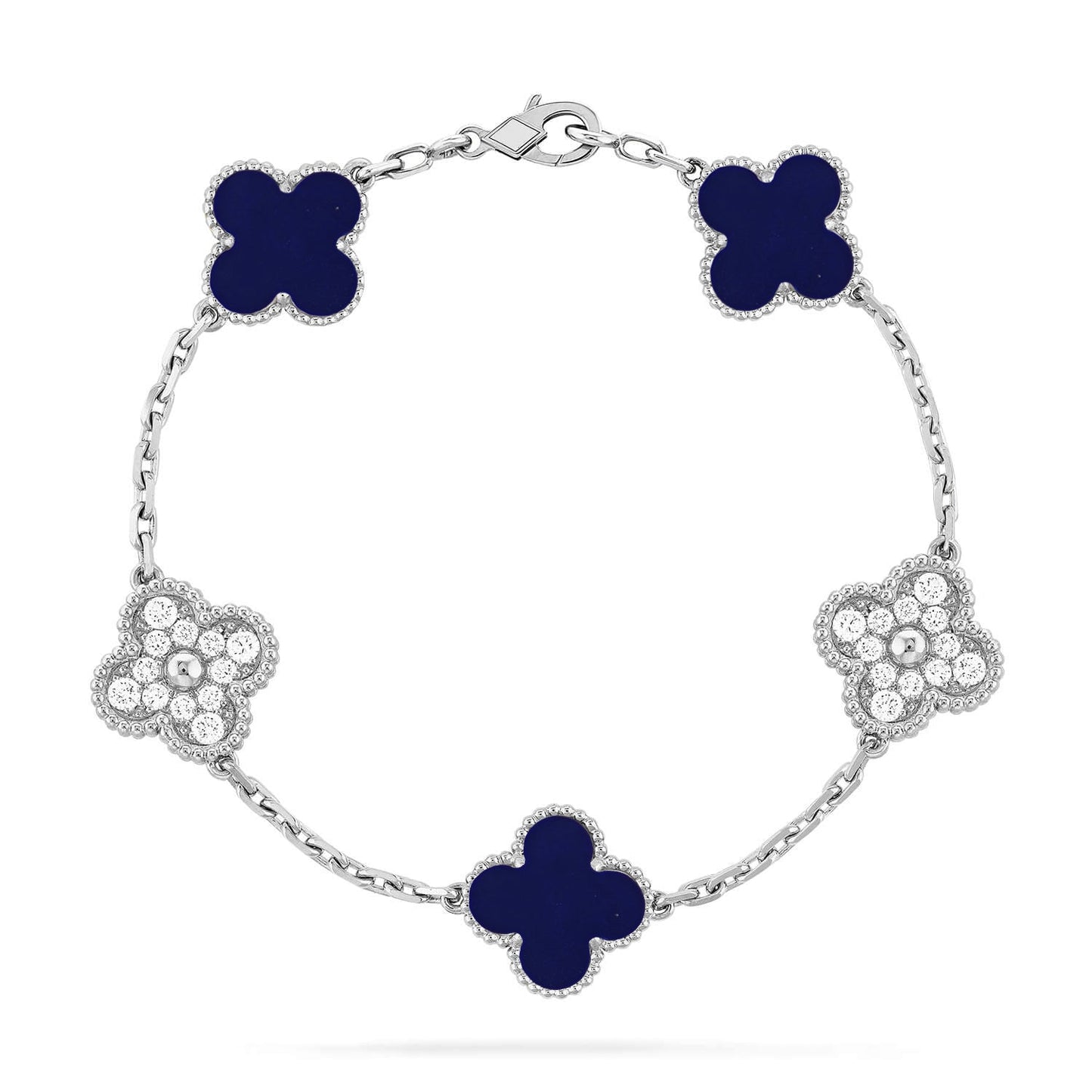 [LUXORA]CLOVER 5 MOTIF LAPIS LAZULI BRACELET COLLECTION