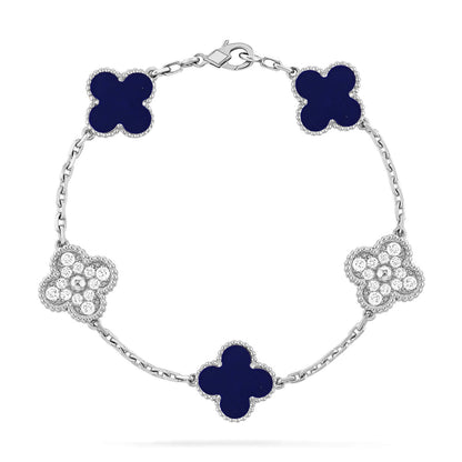 [LUXORA]CLOVER 5 MOTIF LAPIS LAZULI BRACELET COLLECTION