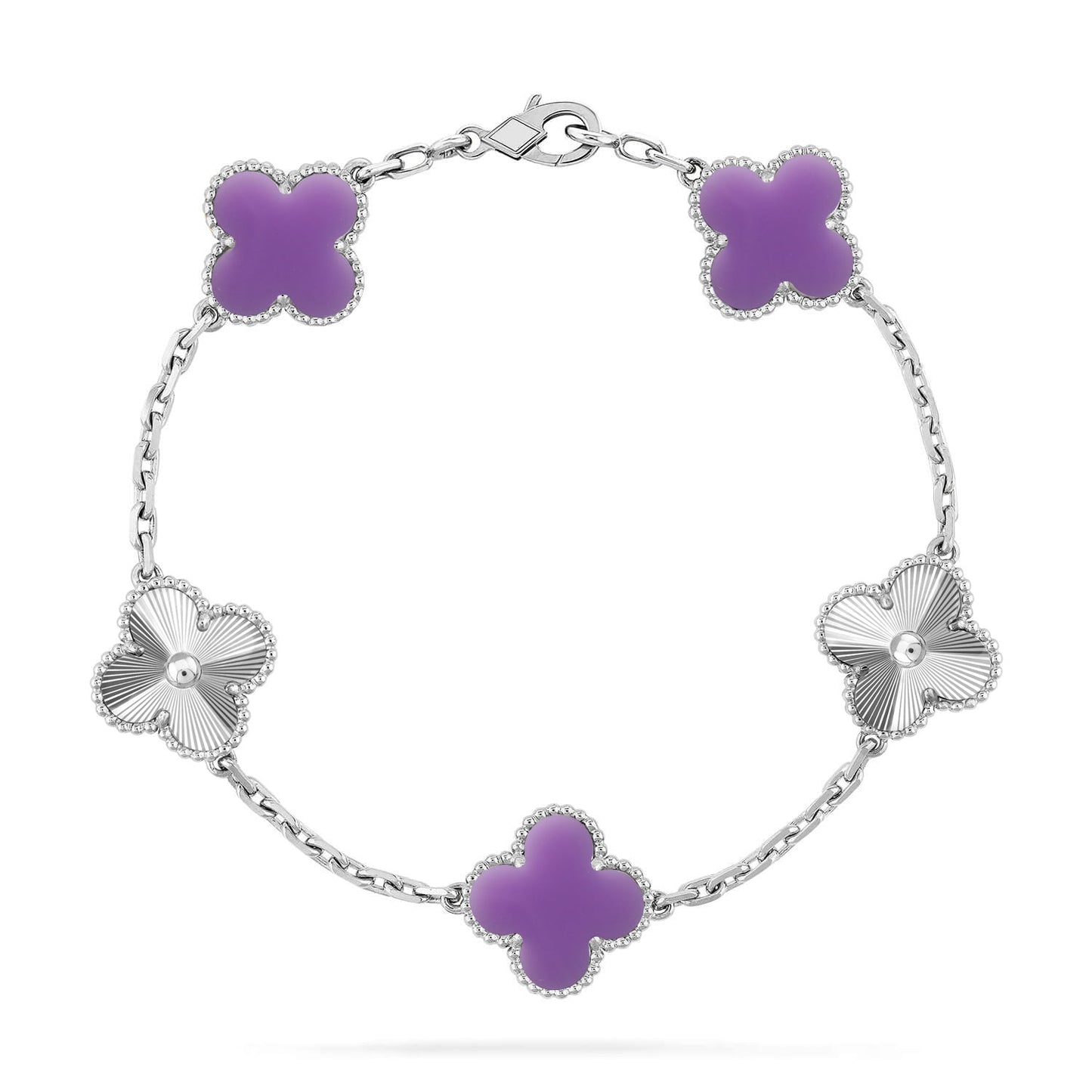[LUXORA]CLOVER 5 MOTIF LIGHT PURPLE BRACELET COLLECTION