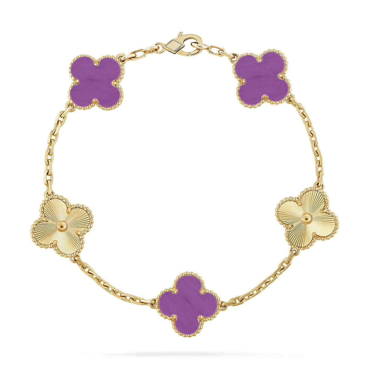 [LUXORA] CLOVER 5 MOTIF VIOLET BRACELET COLLECTION