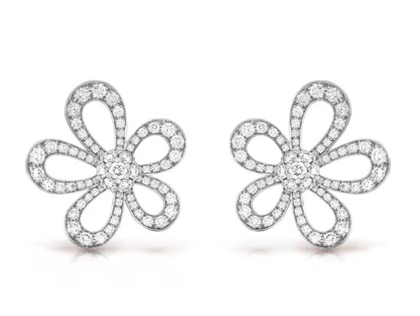 [LUXORA]FLOWERLACE EARRINGS FULL DIAMONDS