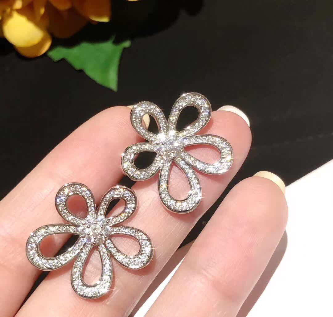 [LUXORA]FLOWERLACE EARRINGS FULL DIAMONDS