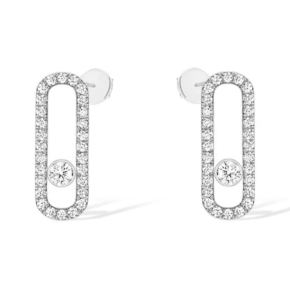 [LUXORA]MOVE UNO STUD DIAMOND PAVED EARRINGS