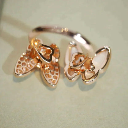 [LUXORA]TWIN BUTTERFLY DIAMOND MOP RING