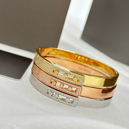 [LUXORA]Move Noa Rose Gold Pavé Diamond Bangle Bracelet