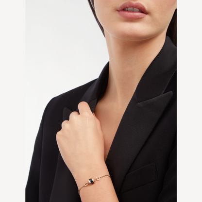 [LUXORA]ZERO 1 SOFT PINK GOLD AND BLACK CERAMIC BRACELET