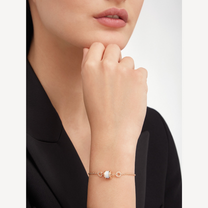 [LUXORA]ZERO 1 SOFT PINK GOLD AND WHITE CERAMIC BRACELET