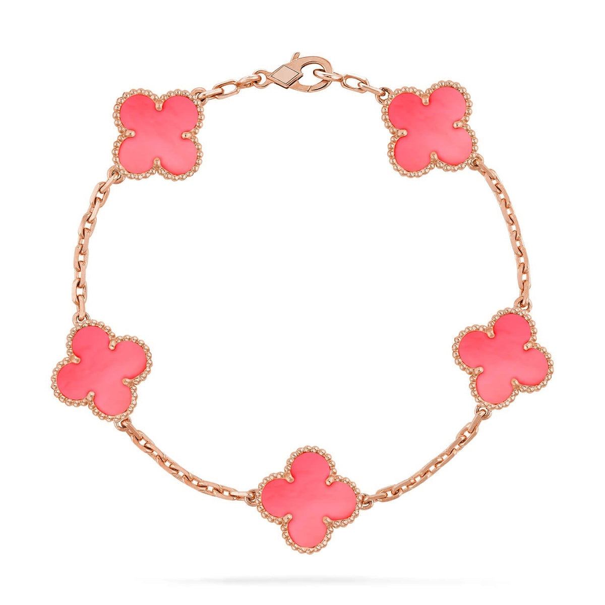 [LUXORA] CLOVER 5 MOTIFS  PINK MOP BRACELET COLLECTION