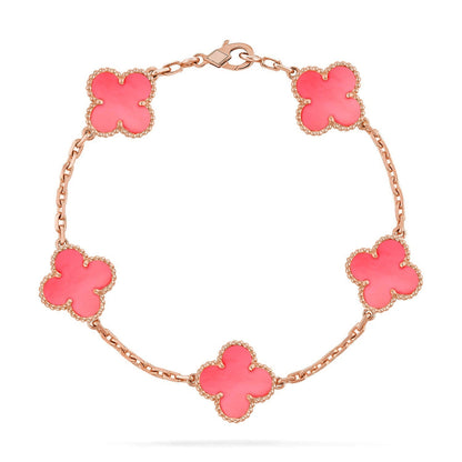 [LUXORA] CLOVER 5 MOTIFS  PINK MOP BRACELET COLLECTION