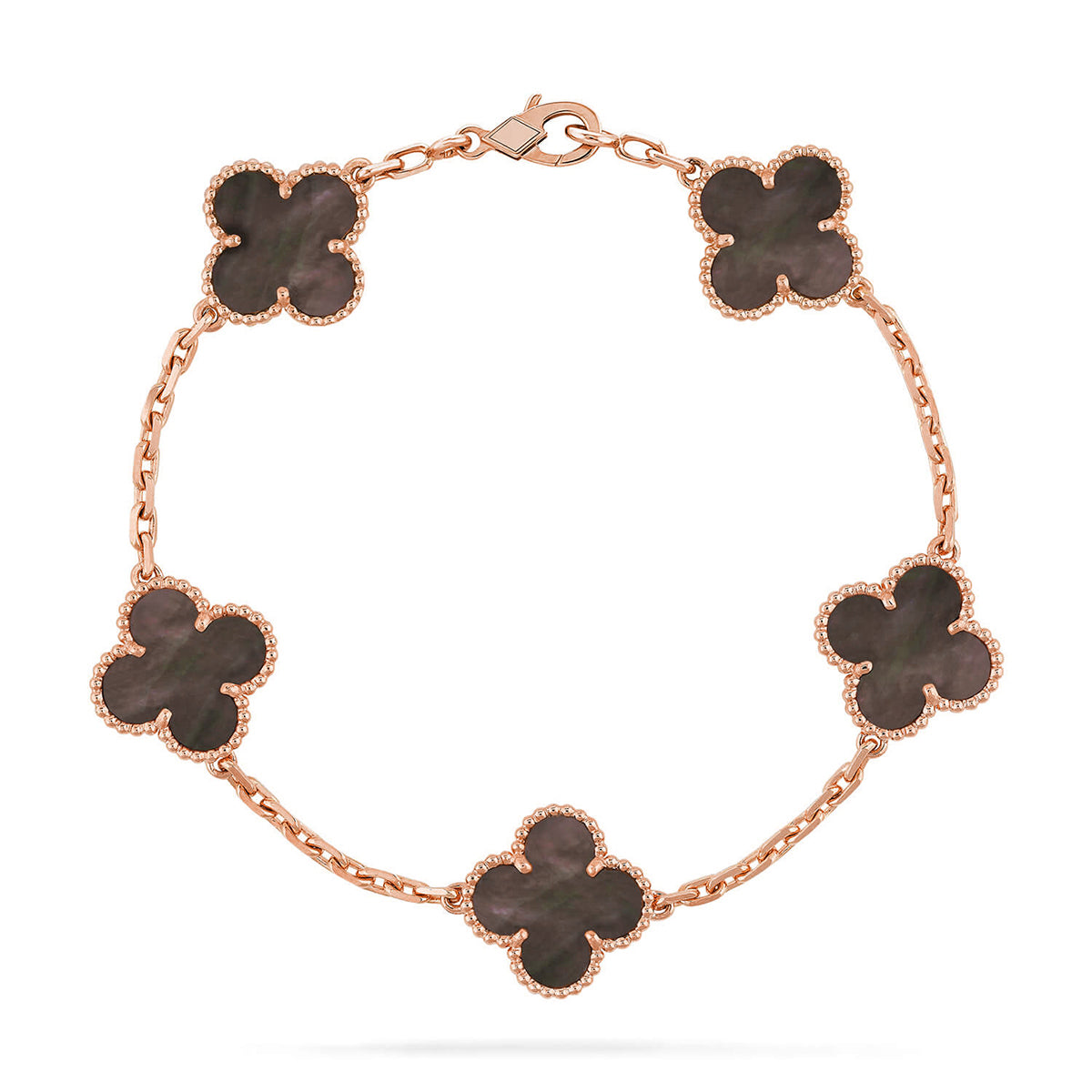 [LUXORA] CLOVER 5 MOTIF GRAY MOP BRACELET COLLECTION