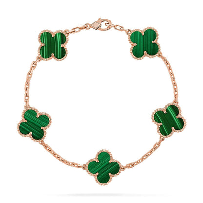 [LUXORA] CLOVER 5 MOTIF MALACHITE BRACELET COLLECTION