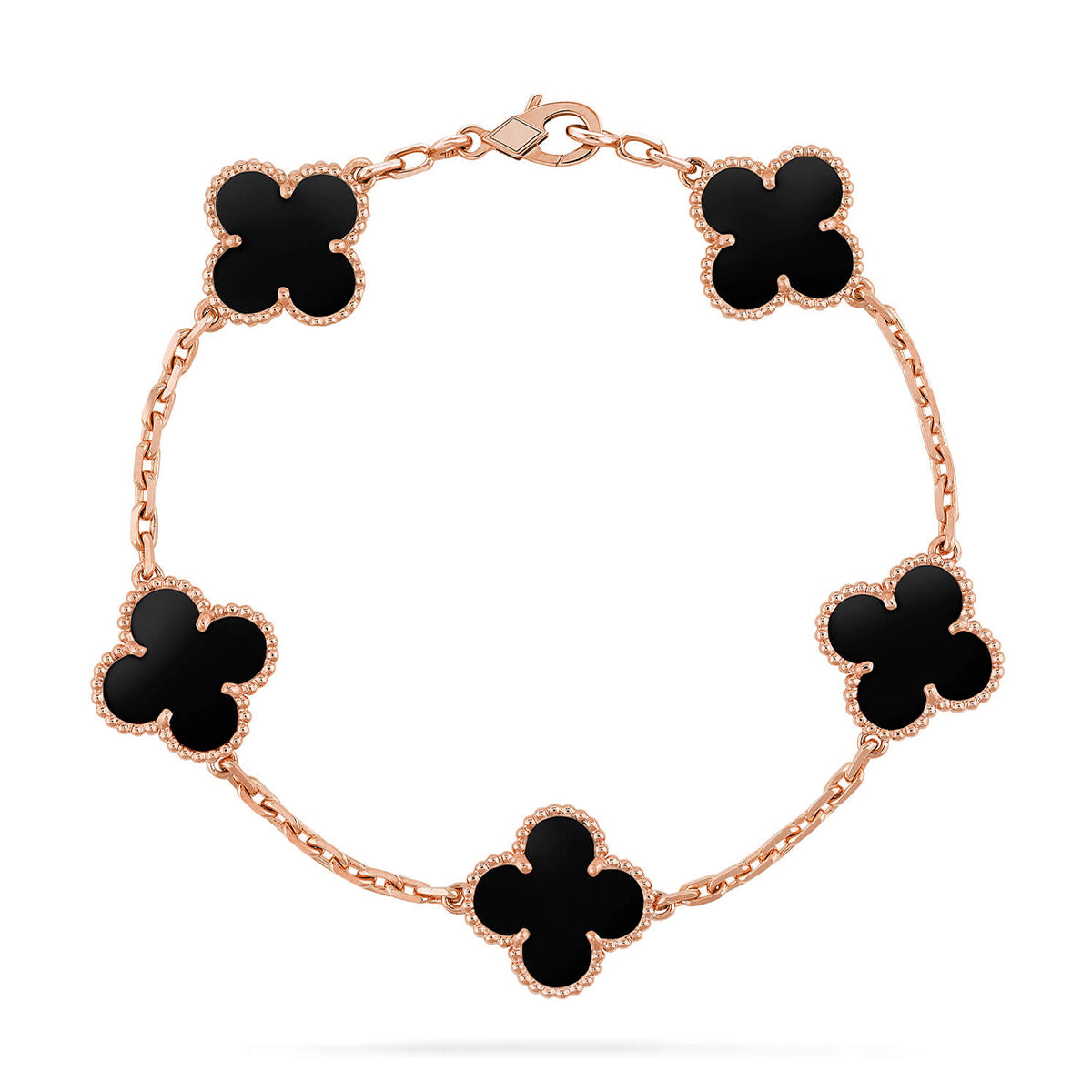 [LUXORA] CLOVER 5 MOTIF ONYXS BRACELET COLLECTION