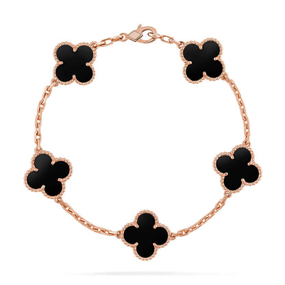 [LUXORA] CLOVER 5 MOTIF ONYXS BRACELET COLLECTION