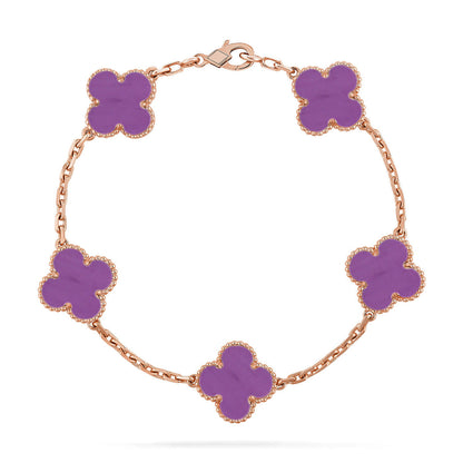 [LUXORA] CLOVER 5 MOTIF VIOLET BRACELET COLLECTION