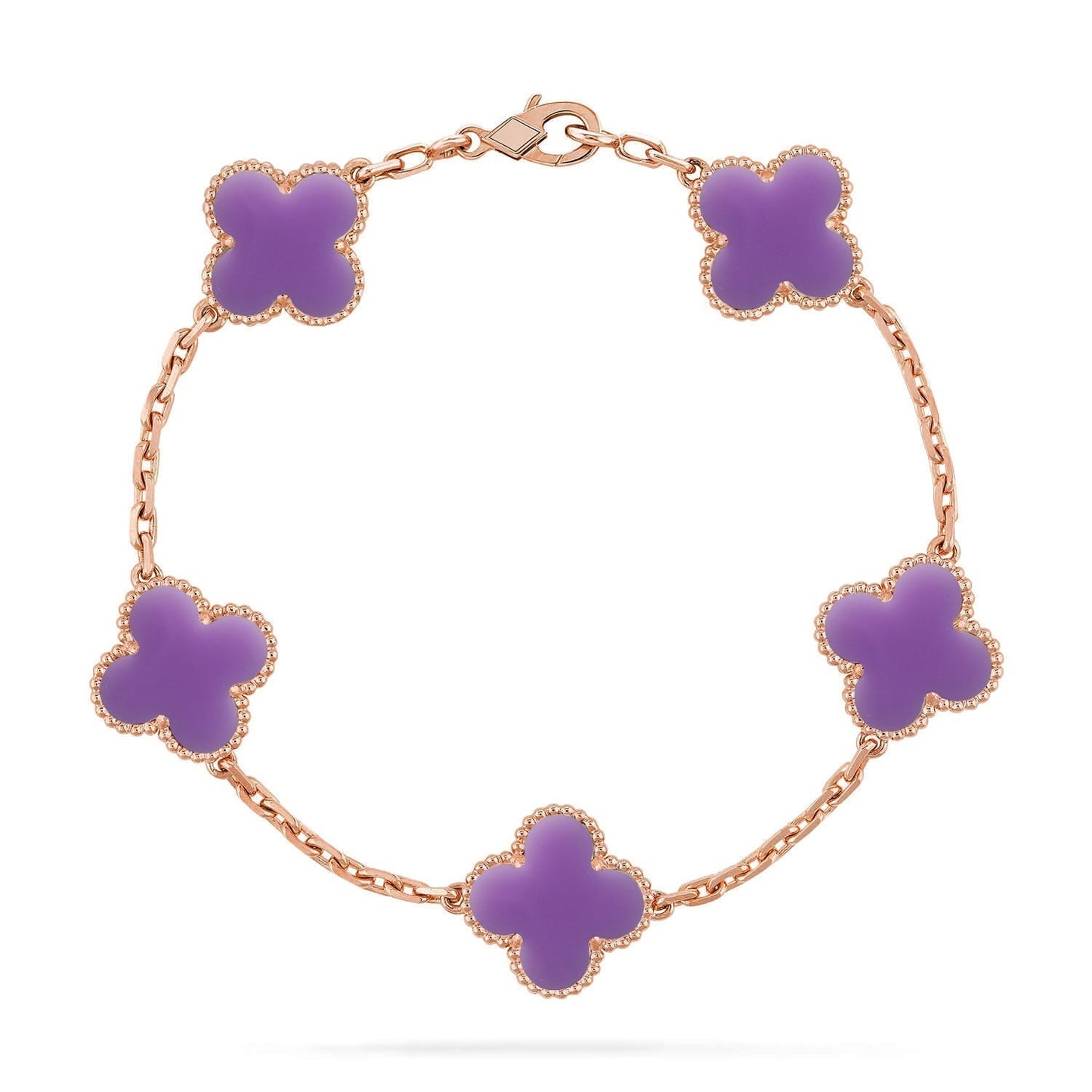 [LUXORA]CLOVER 5 MOTIF LIGHT PURPLE BRACELET COLLECTION