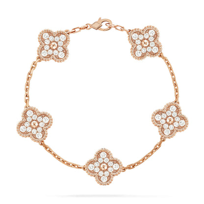 [LUXORA] CLOVER 5 MOTIF FULL DIAMOND BRACELET COLLECTION