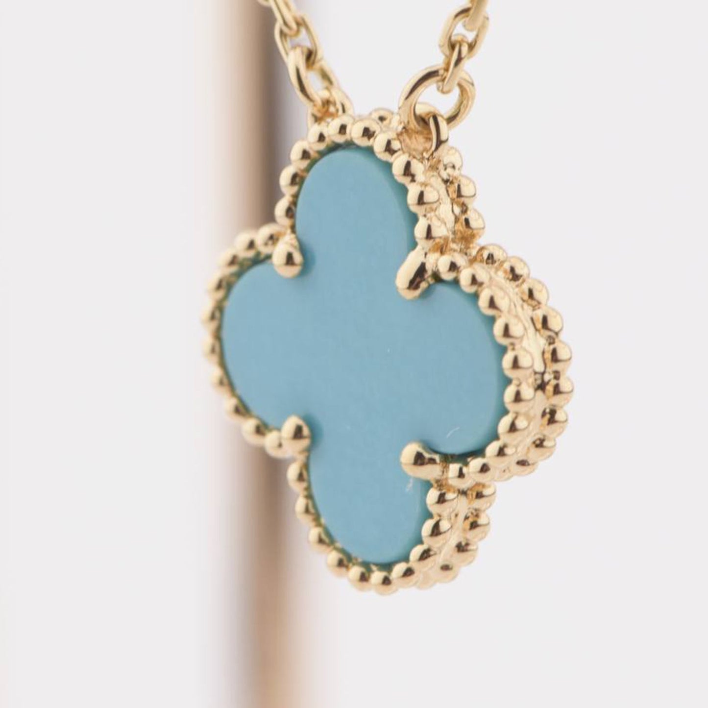 [LUXORA]CLOVER 15MM VINTAGE TURQUOISE NECKLACE