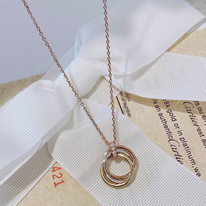 [LUXORA]TRINITY NECKLACE GOLD  DIAMONDS